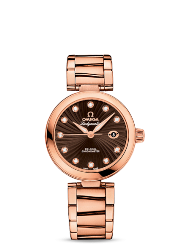 Omega LadyMatic Co-Axial 34 Red Gold / Brown / Bracelet
